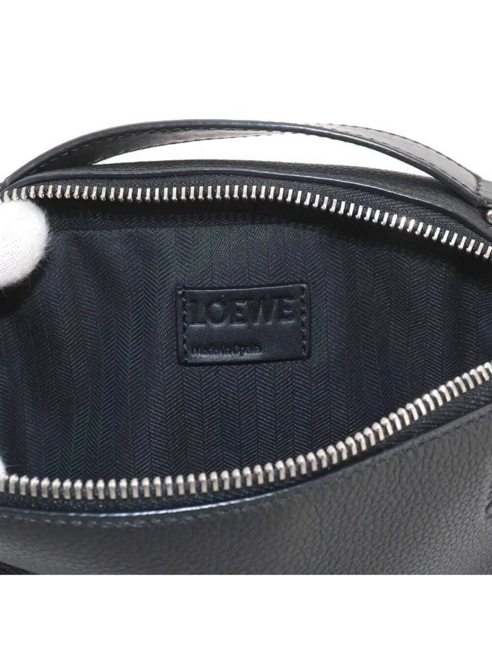 Loewe Crossbody Camera Bag Mini 2-Way Leather Black
